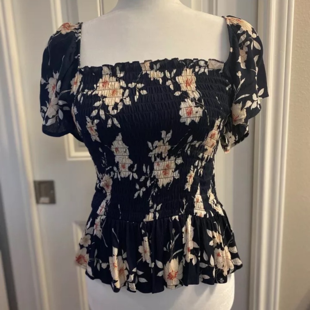 Ash & Violet Navy Floral Top